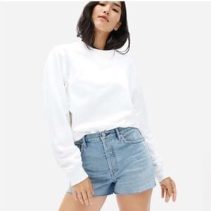 Everlane The Classic French Terry Crew Neck Sweatshirt White Unisex XXXS